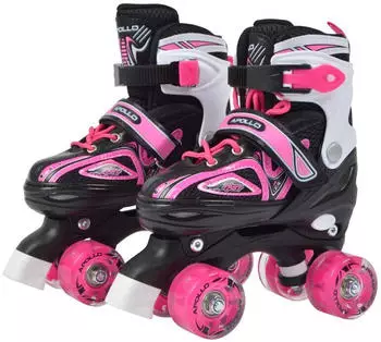 Apollo Sports Apollo Roller Skates Super Quad X-Pro LED black/pink
