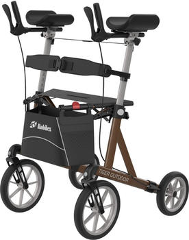 FabaCare Tiger Outdoor XXL Arthritis Rollator mit Schleifbremse braun