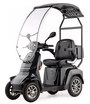 Veleco Gravis Allrad-Elektrofahrzeug mit Windschutzscheibe und Dach grau
