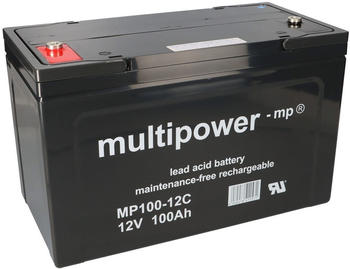 Multipower Blei AGM Akku 12V 100Ah für Vintage Mobility Elektromobil Grönland (2 Stk.)