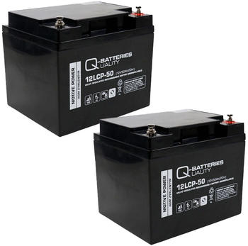 Q-Batteries Ersatzakku für Pride Cyclon Laser Scooter 24V 2 x 12V 50Ah