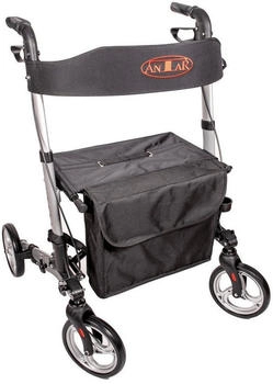Antar Aluminium Rollator mit Transporttasche silber