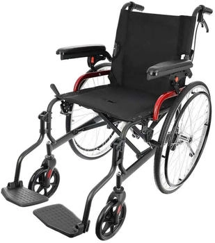 Antar Aluminium Rollstuhl pulverbeschichtet grau/schwarz