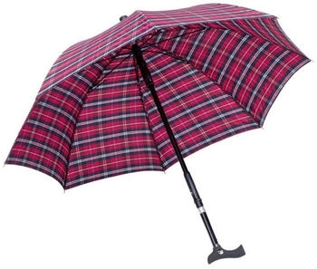Ossenberg Stockschirm Twin Fritzgriff höhenverstellbar Karo rot/blau