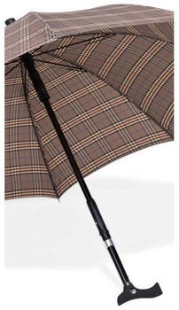 Ossenberg Stockschirm TWIN mit Fritzgriff Karo braun Stockschirm und Gehstock Ossenberg Stockschirm TWIN mit Fritzgriff Karo braun Stockschirm und Gehstock