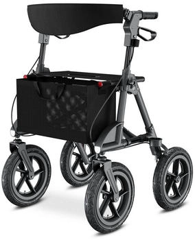 Aktivshop Rollator faltbar und leicht mit Sitz, Outdoor Rollator mit Luftbereifung Grau Aktivshop Rollator faltbar und leicht mit Sitz, Outdoor Rollator mit Luftbereifung Grau
