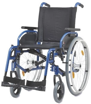 Bischoff & Bischoff Leichtgewichtrollstuhl Bischoff und Bischoff Pyro Start Plus 52 cm Druckbremse+Trommelbremse für Begleiter Blau Metallic