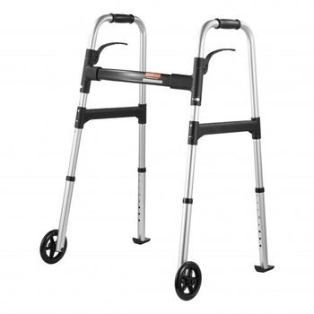 VEVOR Faltbarer Gehwagen Gehgestell Gehhilfe Alu höhenverstellbar 2 Rädern 158kg VEVOR Faltbarer Gehwagen Gehgestell Gehhilfe Alu höhenverstellbar 2 Rädern 158kg