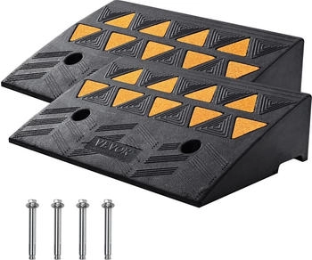 VEVOR 2xSchwellenrampe Auffahrrampe Gummirampe Bordsteinrampe 48,3x33x12,7cm 15T