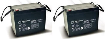 Q-Batteries Ersatzakku für Meyra Optimus 12LC-75 / 12V - 77Ah Blei Akku Zyklentyp AGM VRLA (2 Stk.)