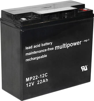 Multipower Blei-Akku MP22-12C Pb 12V / 22Ah zyklenfest M6 Innengewinde