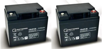Q-Batteries Ersatzakku für Trendmobil Saturn 12LCP-50 12V - 50Ah Blei Akku Zyklentyp AGM VRLA (2 Stk.)