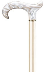 Gastrock Gehstock Perlmutt Derby hellblond Messingring metallic