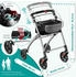 Aktivshop Wohnungsrollator mit Feststellbremse Aluminium-Rahmen & abnehmbares Tablett