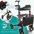 Eloneo Rollator Leichtgewichtrollator mit Stockhalter Einkaufstasche & Rückengurt