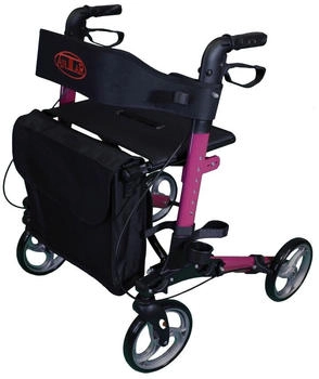 Antar Leichtgewicht Reise Rollator AT51006 Faltbarer Klappbarer Aluminium Rollator für Senioren Ideal für Reisen Lila/Pink