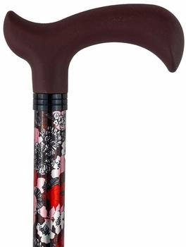 Queraltó Federstock aus aluminium, Ausziehbar, Rote blumen