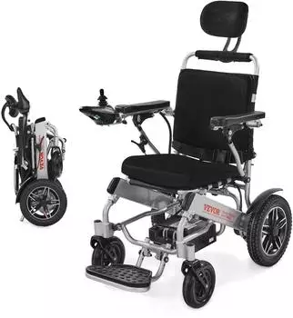 VEVOR Elektrorollstuhl 136kg verstellbare Rückenlehne faltbar 21km E-Rollstuhl