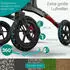 Eloneo Rollator faltbar leicht Outdoor mit Sitz Luftbereifung Klick Go System feststellbare Bremse Lufträder Rot