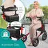 Eloneo Rollator faltbar leicht Outdoor mit Sitz Luftbereifung Klick Go System feststellbare Bremse Lufträder Rot