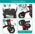 Eloneo Rollator faltbar leicht Outdoor mit Sitz Luftbereifung Klick Go System feststellbare Bremse Lufträder Rot