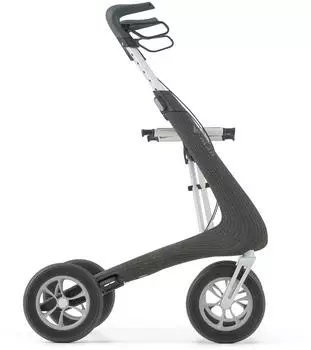 byAcre Nordic Pioneer vielseitiger leichter Aluminium-Rollator nur 5,9 kg für Indoor Outdoor leicht faltbar mit integriertem Sitz Granitschwarz