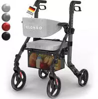 2in1 Rollstuhl Rollator Schwarz 1 St