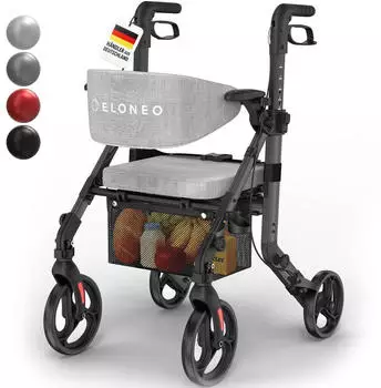 Eloneo 2in1 Rollstuhl Rollator Schwarz 1 St