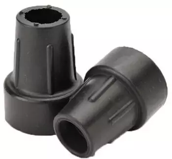 Gastrock Kr&uuml;ckenkapsel mit Stahleinlage im 2er-Pack f&uuml;r Gehhilfen und Gehst&ouml;cke schwarz 18 mm