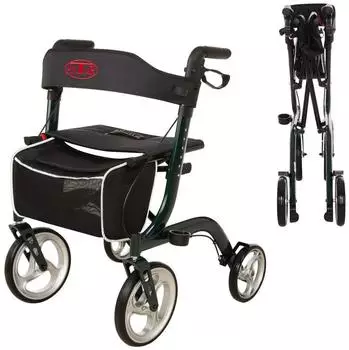 Antar Leichter faltbarer Rollator mit Sitz & Tasche Aluminium