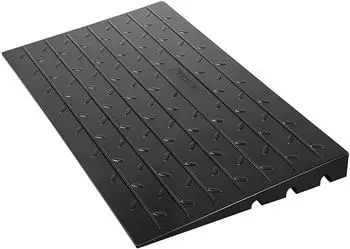 VEVOR Gummi-Schwellenrampe 76mm Anstieg 3-Kanal-Kabelabdeckung 997,9kg Tragfähigkeit