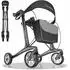 Eloneo Carbon Rollator faltbar mit Sitz, ultraleicht, grau, Größe L (24757)