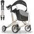 Eloneo Rollator Carbon, faltbar, 5,5kg, Größe L, creme (24759)