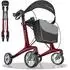 Eloneo Carbon Rollator faltbar mit Sitz, ultraleicht, rot, Größe L (24758)