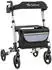 Helavo Aluminium Rollator faltbar mit Sitzfläche und Reisetasche leicht 8,3kg silber