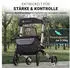 Helavo Aluminium Rollator faltbar mit Sitzfläche und Reisetasche leicht 8,3kg silber