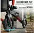 Helavo Aluminium Rollator faltbar mit Sitzfläche und Reisetasche leicht 8,3kg rot