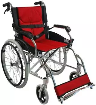 ABC Home Leichtgewichtrollstuhl Aluminium 11 kg rot/schwarz