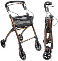 L&ouml;sch Reha Rollator Casa Soft schmal f&uuml;r Wohnung & Innenbereich Braun