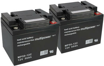 Multipower Blei Akku 2x 12V 50Ah kompatibel 24V