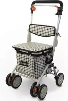 Mobiclinic Coliseo Rollator mit Einkaufstasche und Sitz kariert