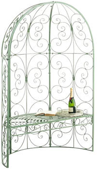 CLP Half-moon garden arch with bench Green