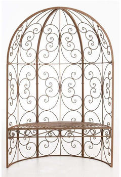 CLP Half-moon garden arch with bench Brown