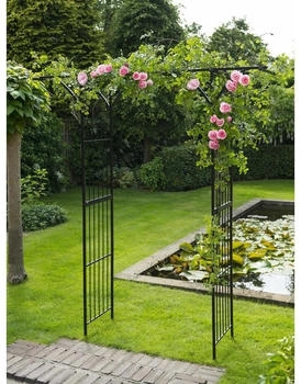 Nature Gartenbogen Metall 114x66x232 cm schwarz (409352)