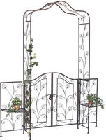 Dandibo Rosenbogen Mit Tor T&uuml;r Aus Metall 101759 Gartentor 236x186 Cm Schmiedeeisen