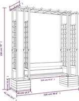 vidaXL Garten-Pergola mit Bank & Pflanzk&uuml;beln Kiefernholz Impr&auml;gniert