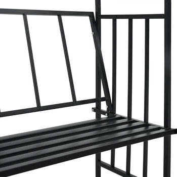 vidaXL Rosenbogen mit Bank schwarz 128x50x207 cm Eisen (47093)