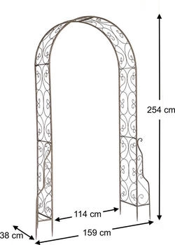 DanDiBo Rosenbogen Metall 254x159 cm Eisen braun