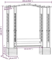 vidaXL Garten-Pergola mit Bank & Pflanzk&uuml;beln Kiefernholz Impr&auml;gniert