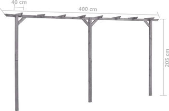 vidaXL Garten-Rosenbogen 400x40x205 cm Imprägniertes Kiefernholz grau (313568)